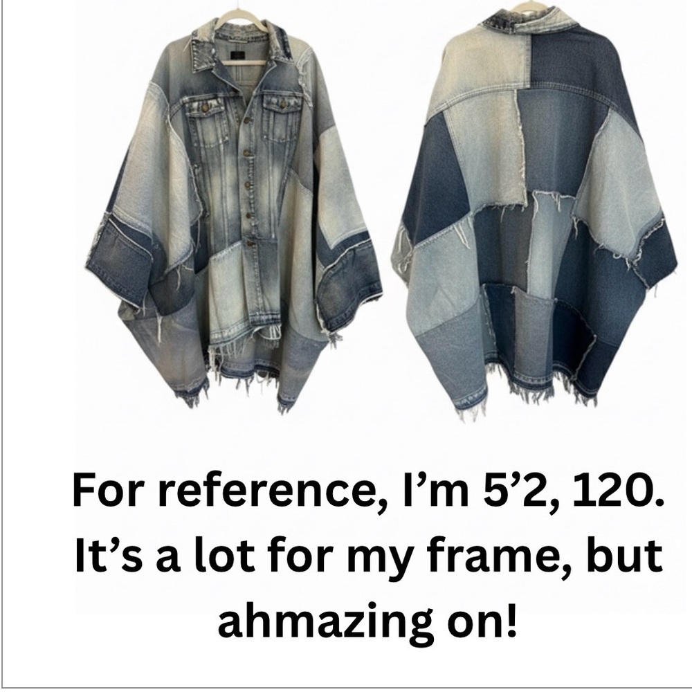 Saint Laurent Blue and Gray Patchwork Cape Dress
